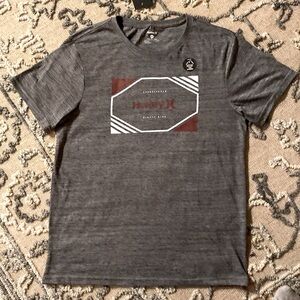 HURLEY, MEN’S T-SHIRT, GREY COLOR, 85% POLYESTER 15% COTTON, MEDIUM